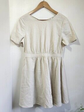 MIXXO Peek-a-Boo Back Off-White Above the Knee Sundress Large